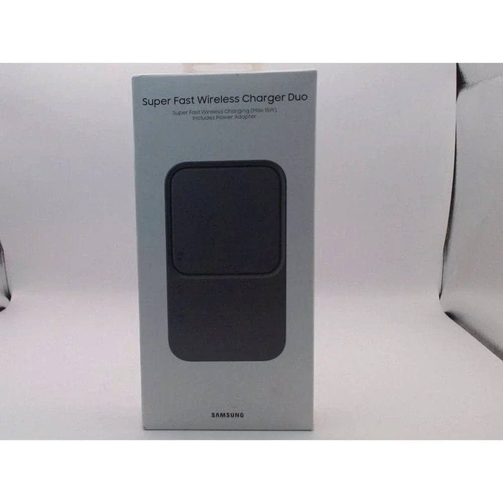 Samsung-15W Dual Fast Wireless Charger w/ USB-C Cable and Power Head, Grey,BNIB